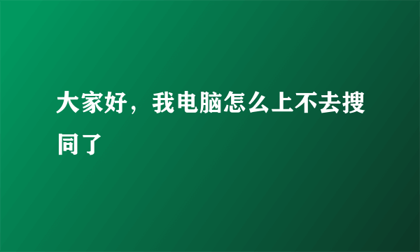 大家好，我电脑怎么上不去搜同了