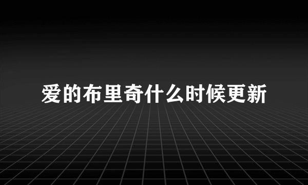 爱的布里奇什么时候更新