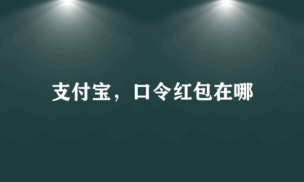 支付宝，口令红包在哪