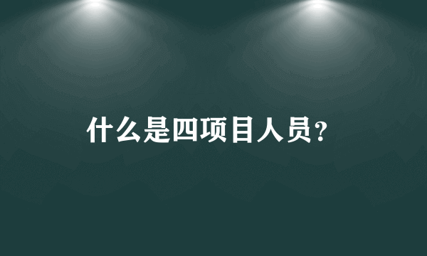 什么是四项目人员？