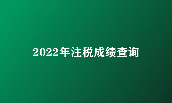 2022年注税成绩查询