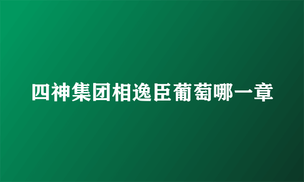 四神集团相逸臣葡萄哪一章