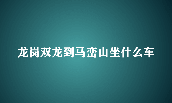 龙岗双龙到马峦山坐什么车