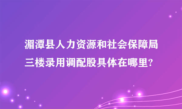 湄潭县人力资源和社会保障局三楼录用调配股具体在哪里?