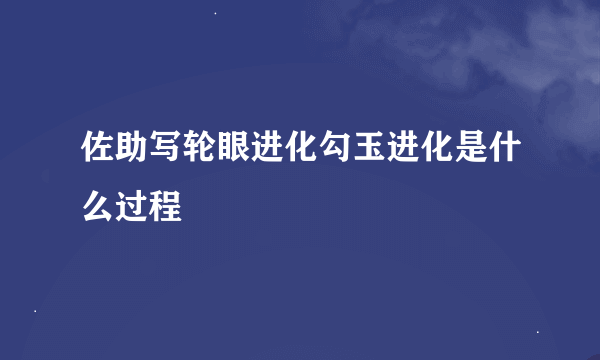 佐助写轮眼进化勾玉进化是什么过程