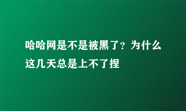 哈哈网是不是被黑了？为什么这几天总是上不了捏