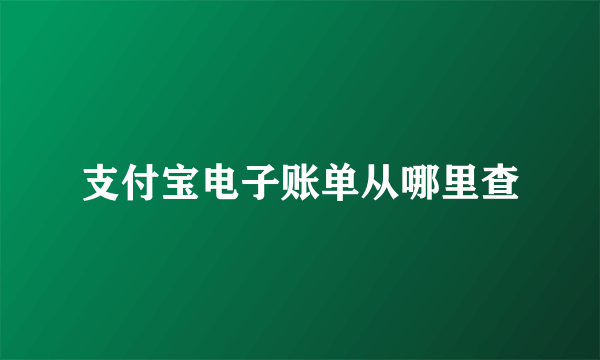 支付宝电子账单从哪里查