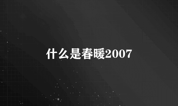 什么是春暖2007