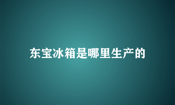 东宝冰箱是哪里生产的