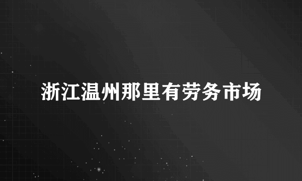 浙江温州那里有劳务市场