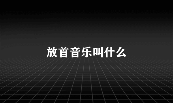 放首音乐叫什么