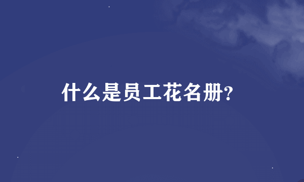 什么是员工花名册？