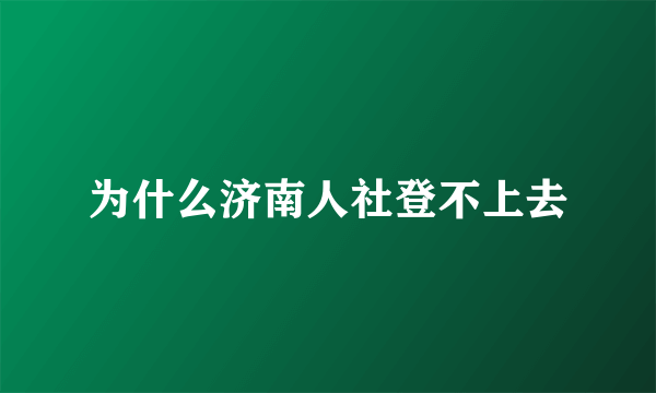 为什么济南人社登不上去