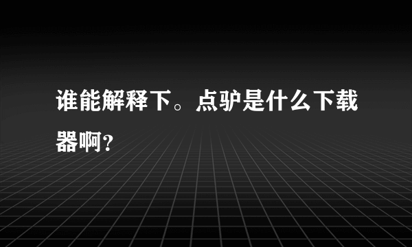 谁能解释下。点驴是什么下载器啊？