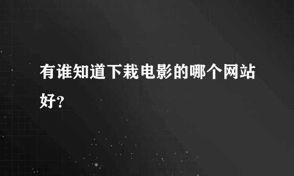 有谁知道下栽电影的哪个网站好？