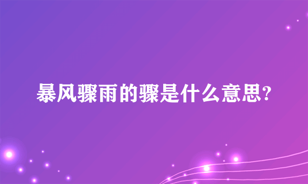 暴风骤雨的骤是什么意思?