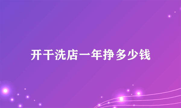 开干洗店一年挣多少钱