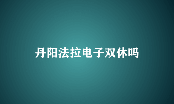 丹阳法拉电子双休吗