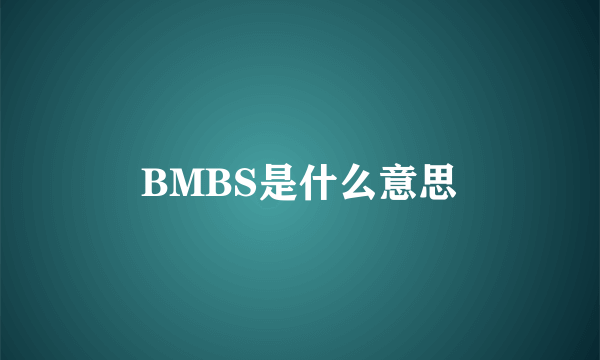 BMBS是什么意思