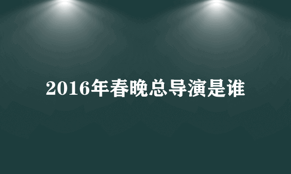 2016年春晚总导演是谁