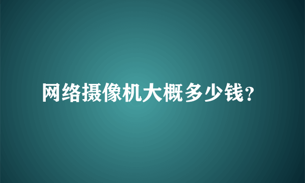 网络摄像机大概多少钱？