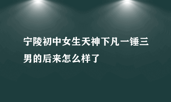 宁陵初中女生天神下凡一锤三男的后来怎么样了