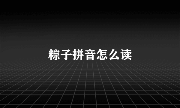 粽子拼音怎么读