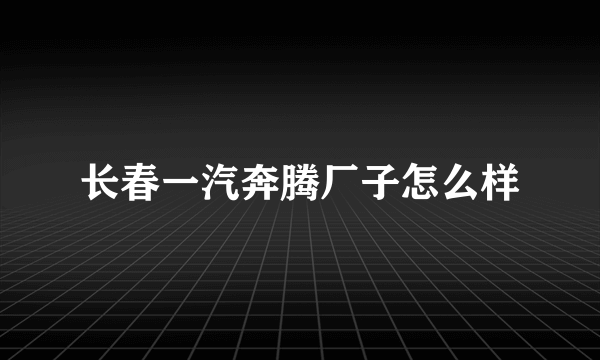 长春一汽奔腾厂子怎么样