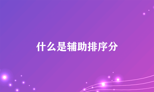 什么是辅助排序分