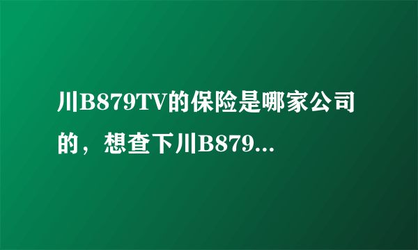 川B879TV的保险是哪家公司的，想查下川B879TV是买的哪家公司的保险