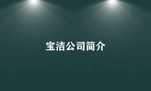 宝洁公司简介