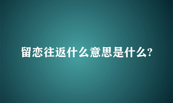 留恋往返什么意思是什么?