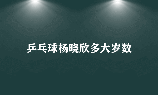 乒乓球杨晓欣多大岁数