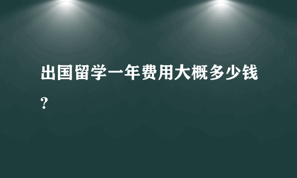 出国留学一年费用大概多少钱？