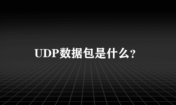 UDP数据包是什么？