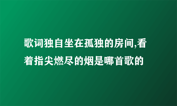 歌词独自坐在孤独的房间,看着指尖燃尽的烟是哪首歌的