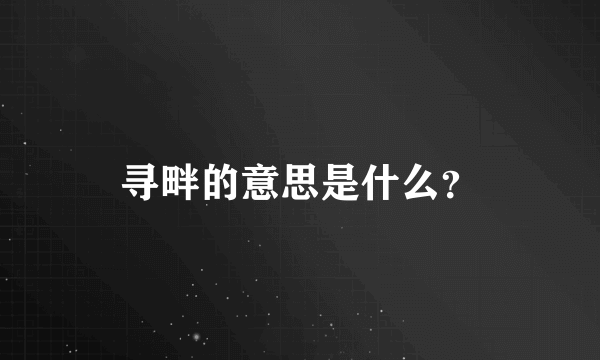 寻畔的意思是什么？