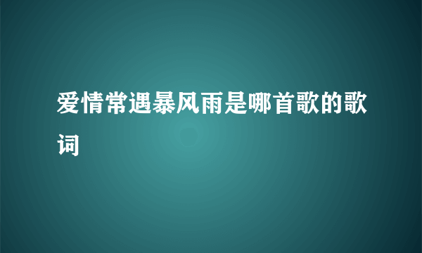 爱情常遇暴风雨是哪首歌的歌词