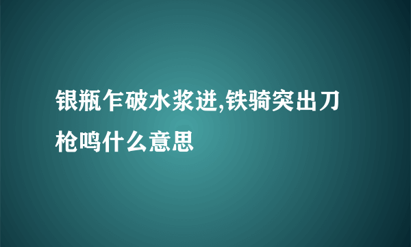 银瓶乍破水浆迸,铁骑突出刀枪鸣什么意思