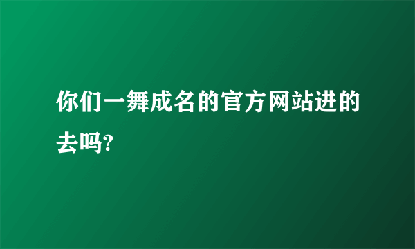 你们一舞成名的官方网站进的去吗?