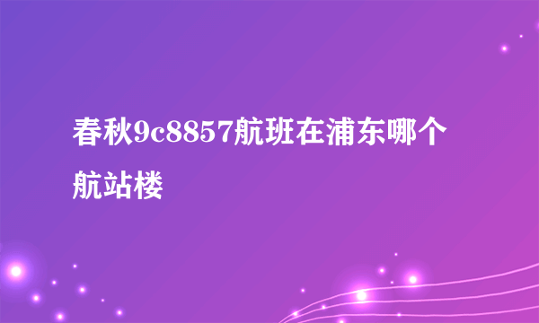 春秋9c8857航班在浦东哪个航站楼