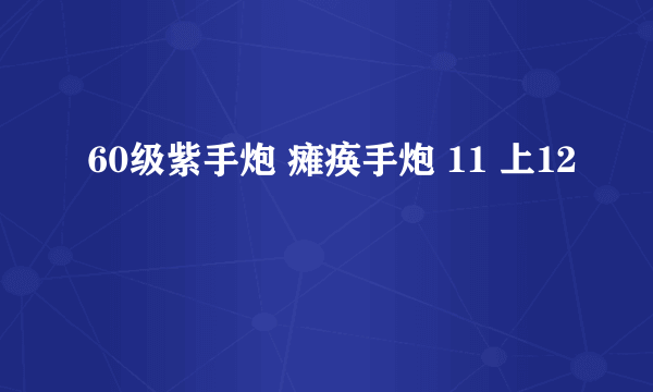 60级紫手炮 瘫痪手炮 11 上12