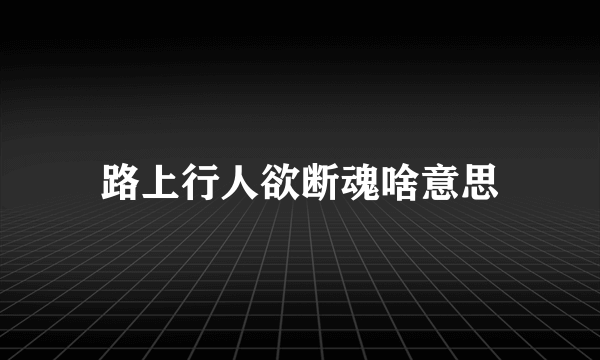 路上行人欲断魂啥意思