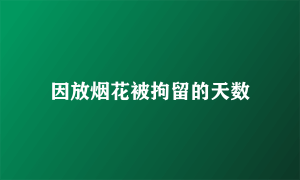 因放烟花被拘留的天数