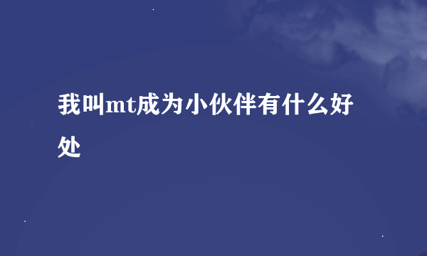 我叫mt成为小伙伴有什么好处