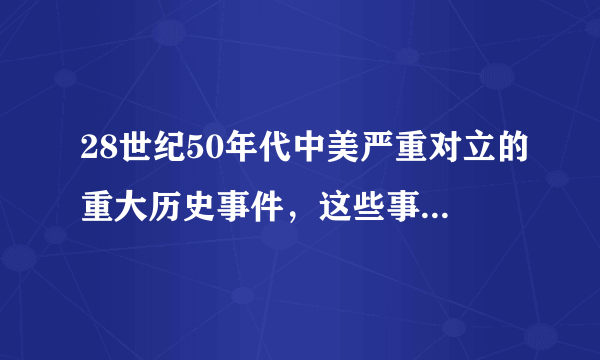 28世纪50年代中美严重对立的重大历史事件，这些事件对中国来说有什么重要的历史意义