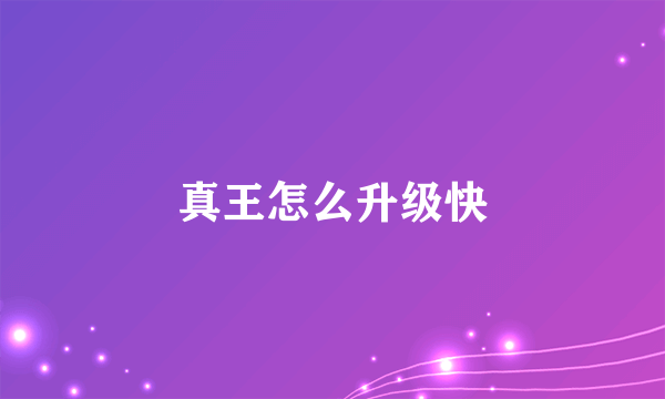 真王怎么升级快