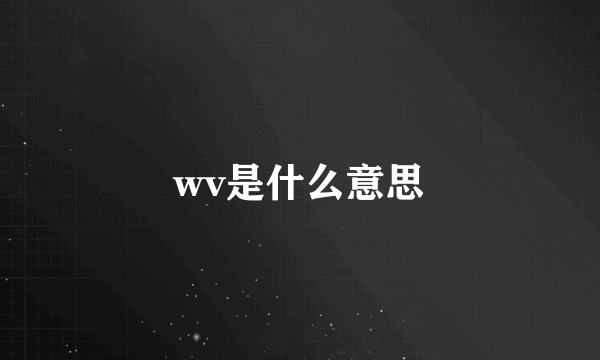 wv是什么意思