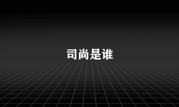 司尚是谁