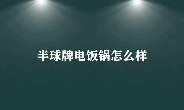 半球牌电饭锅怎么样